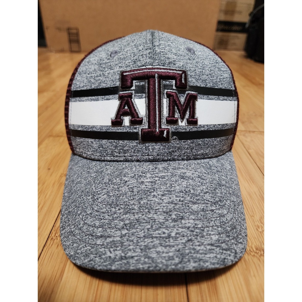 Texas A&M Aggies Hat Russell Athletic Maroon Gray Snapback Mesh Trucker Cap